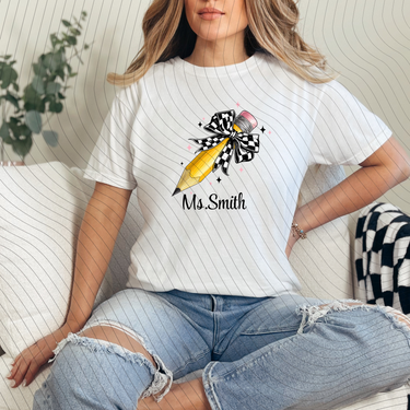 Custom Name Pencil T-Shirt *Back to School Sale*